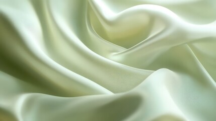 Obraz premium A close-up of lustrous light green fabric reveals its smooth elegance, with gentle sheen enhancing its soft, fluid flow