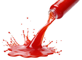 PNG Ketchup sauce falling ketchup bottle