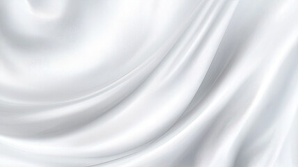 Smooth white silk fabric with soft folds and luxurious texture