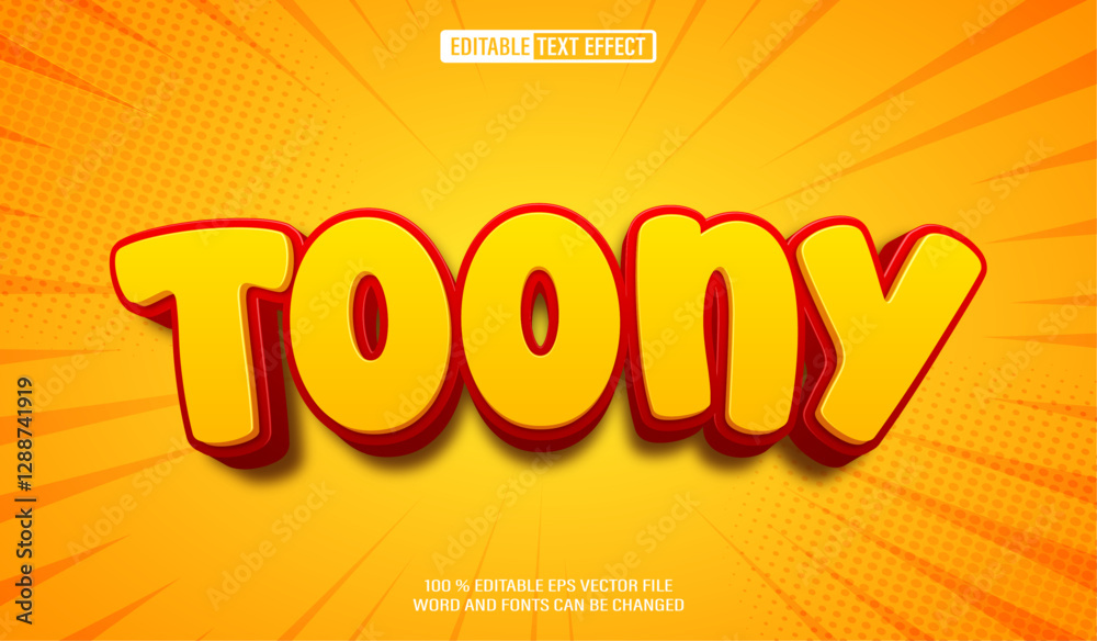Poster editable 3d text style effect - toons text effect template