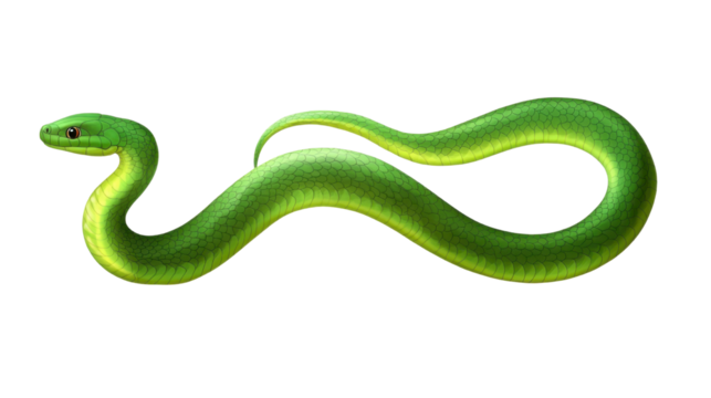 green snake isolated on white background