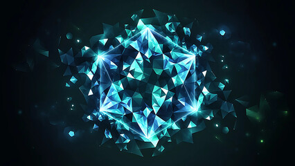 Glowing Digital Hexagon Abstract Background with Vibrant Gradient Colours