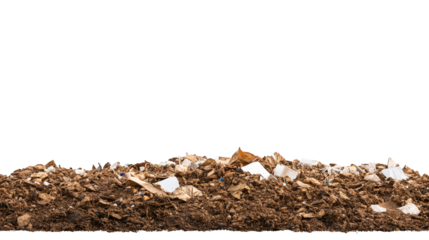 Pile of wood chips, natural mulch for gardening, landscaping, and ground cover pile