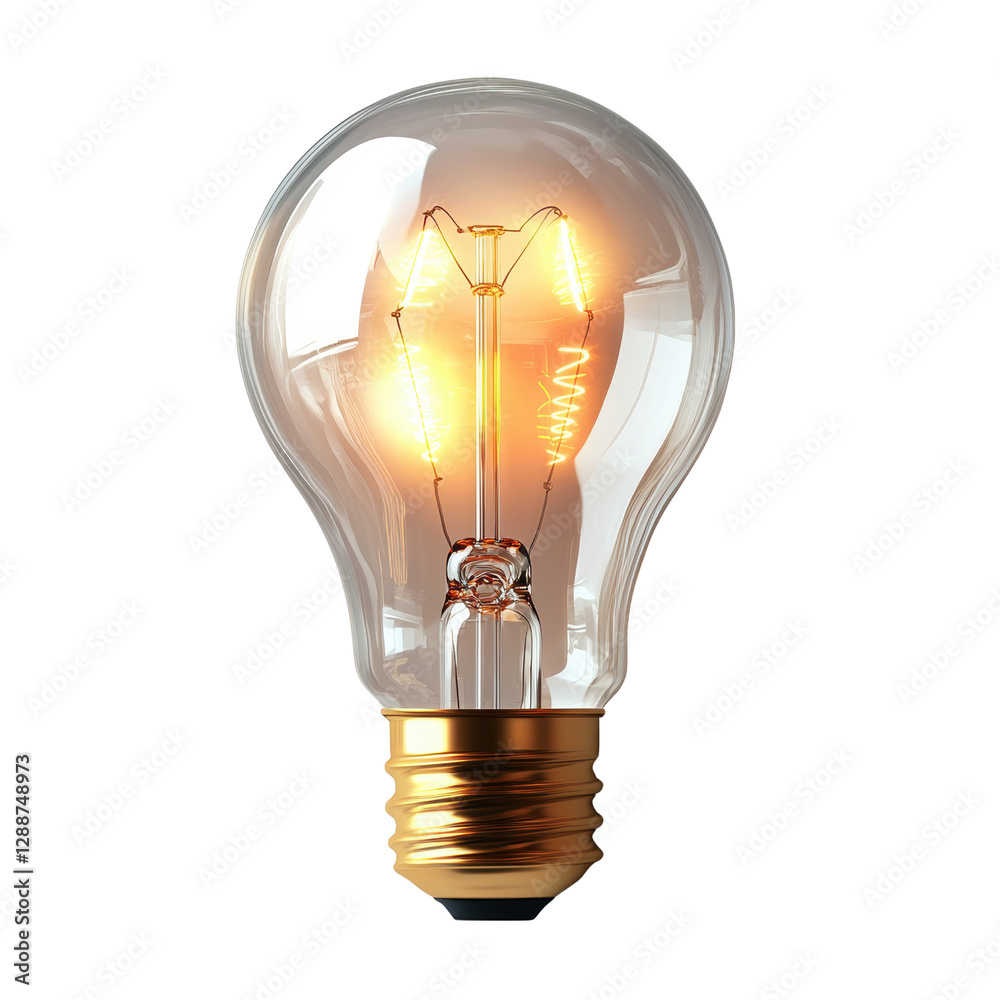 Poster light bulb with smaller bulb inside creating a conceptual idea of illumination and creativity isolat