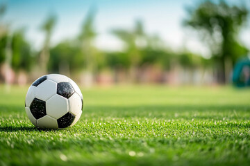 Fototapeta premium Soccer Ball on Green Grass