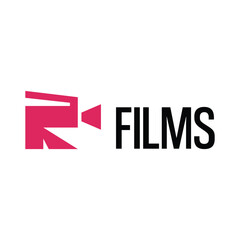 r films flat minimalist logo design
