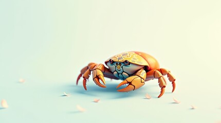 Cute pastel easter egg crab on a minimal page animal focused environment adorable viewpoint concept