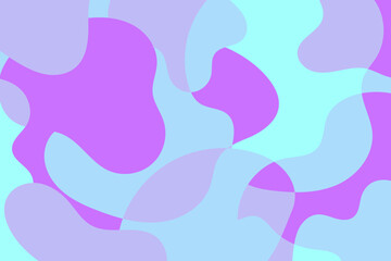 Abstract fluid shapes in soft pastel blue and purple tones with smooth flowing curves