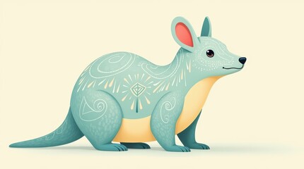 Obraz premium Cute animal easter egg in pastel colors minimal page design whimsical environment for kids art inspiration