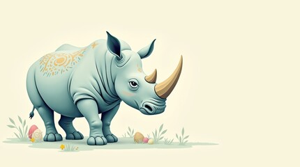 Fototapeta premium Cute minimal animal easter egg scene with pastel colors soft environment whimsical viewpoint