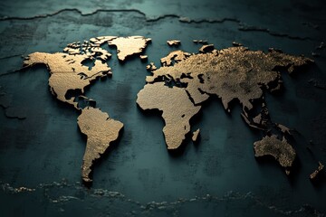 World Map Background 3d rendering