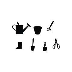 Garden tools silhouette