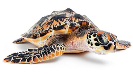 A professional image of a sea turtle with a seamless white background, perfect for branding, packaging, and advertising