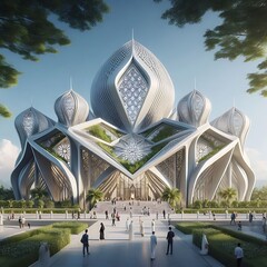 Grand Mosque Rendering Futuristic Mosque Design Grand Mosque 3D Render