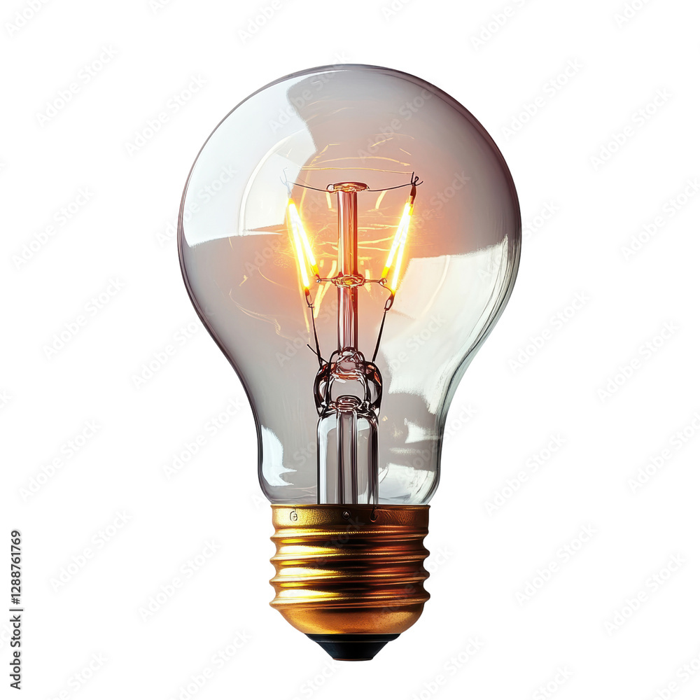 Poster light bulb with a smaller light bulb inside representing creativity and innovation concept isolated 