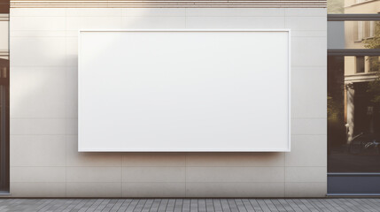design mockup Blank board in front of building