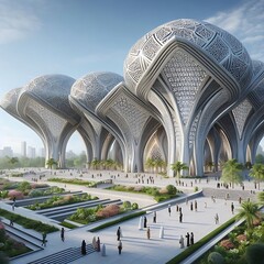 Grand Mosque Rendering Futuristic Mosque Design Grand Mosque 3D Render
