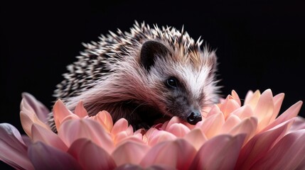 Fototapeta premium A studio shot of a hedgehog, isolated with soft lighting, creating a professional and versatile look