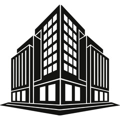 Fototapeta premium silhouette vector of corporate headquarters building