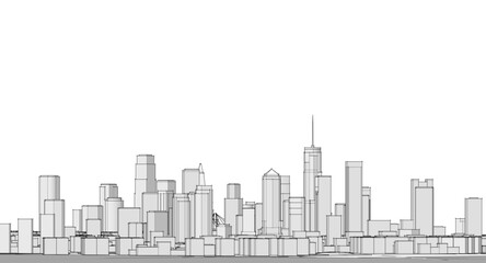 modern city panorama 3d illustration	
