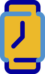 Watch clock time outline and fill icon with color