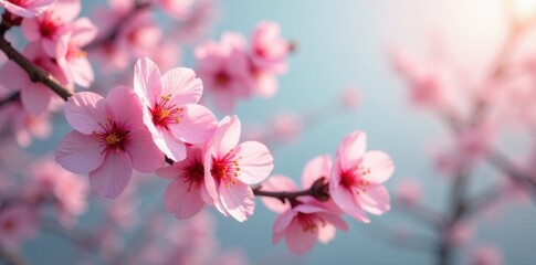 Naklejka premium Delicate pink sakura blossoms, seamlessly repeating , pattern, overlay