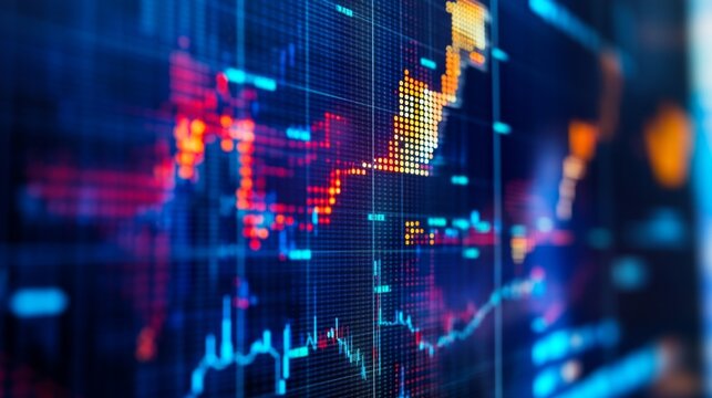 Analyzing financial data digital screen closeup view tech environment modern concept