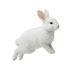 Obraz premium Fluffy White Bunny Rabbit on White Background