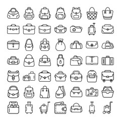 Variety of Bags, Luggage, and Handbags Travel Essentials Collection