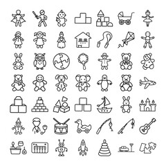 Childrens Toys Icons Educational, Stuffed, Blocks, Vehicles, and More