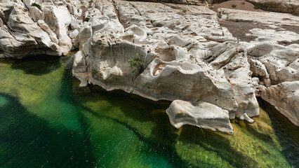 Exploring the natural beauty of Kalysan Canyon in Socotra during a sunny day
