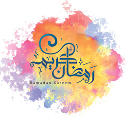 Ramadan Kareem , Ramadan Mubarak arabic calligraphy collection for islamic fasting month (Ramadan) , translation : "generous Ramadan"