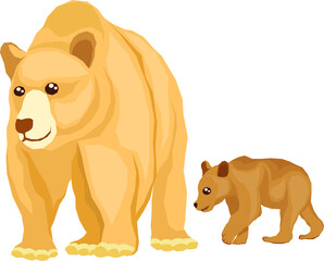 Illustration of Mother and Child Animals
