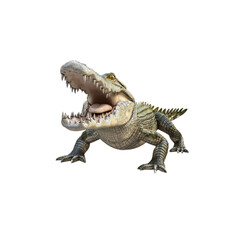 Fototapeta premium Realistic 3D Dinosaur Model with Open Mouth and Textured Scales