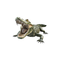 Fototapeta premium Realistic 3D Rendering of an Alligator with Open Mouth and Sharp Teeth