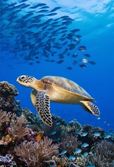 Fototapeta premium sea turtle swimming