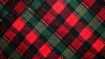 Red and Green Plaid Fabric Pattern, winter , textile
