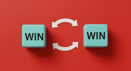 Win-Win Strategy concept; Partnership agreement to reduce conflict and success together

