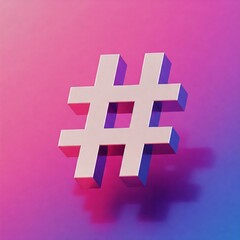Fototapeta premium Futuristic 3D Hashtag: Symbol.
