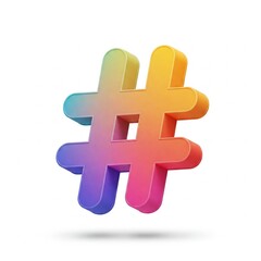 Fototapeta premium Futuristic 3D Hashtag: Symbol.