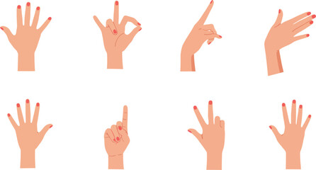 Series of hands showing different gestures and movements in a sequential display