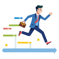 Businessman counts income. Business man sits at the table with wads of cash. Investor holds a lot of money, banknotes in hands. Financial success, wealth. give it on diffrent angel Flat isolated vecto