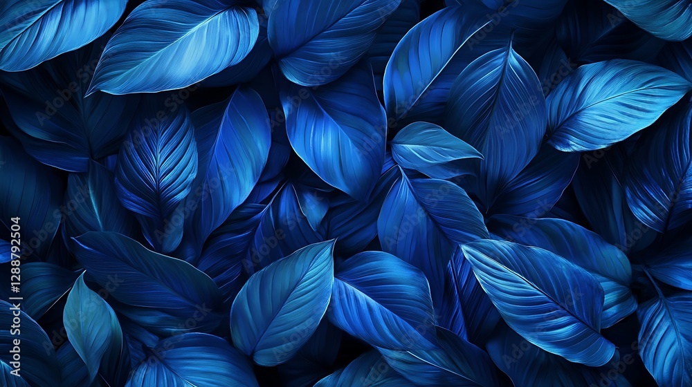 Poster blue feathers background