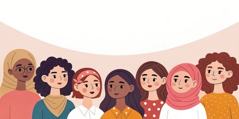 Fototapeta premium a diverse group of women standing together, celebrating unity, equality, and empowerment