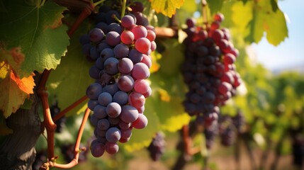 Ripe grapes in the vineyard
