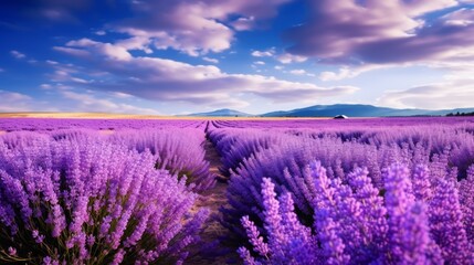 Obraz premium Field of blooming lavender flower 