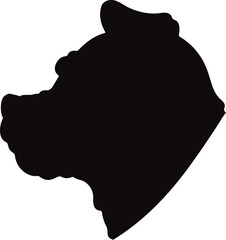 Simple and cute silhouette illustration of Miniature Schanuzer in side view