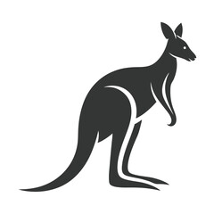 Minimalist Kangaroo Silhouette Logo Design.