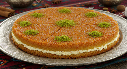 Traditional Arabic Cheese Kunafa – A Sweet and Buttery Delight