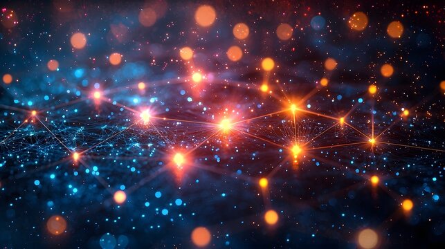 Glowing Hub and Spoke Supply Chain Logistics Concept with Colorful Connecting Lines